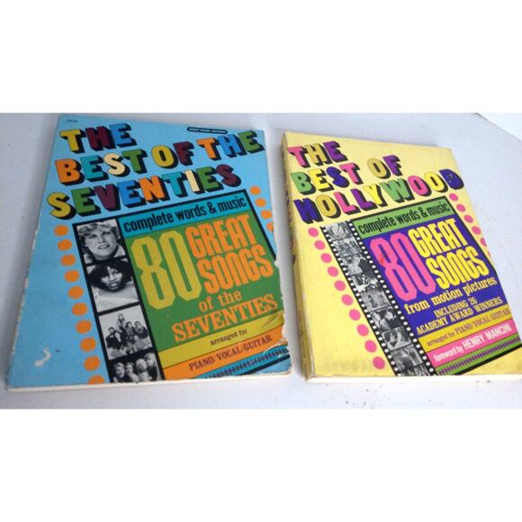 The Best of The Seventies And The Best of Hollywood Song Books Sheet SET OF 2 - Picture 1 of 8